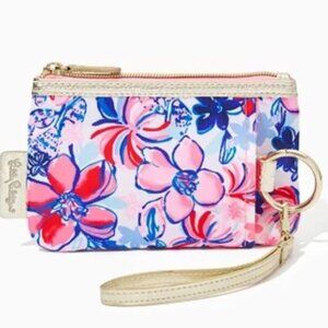 Lilly Pulitzer Zip Top Wallet Wristlet in "Party Like a Lobstar" print